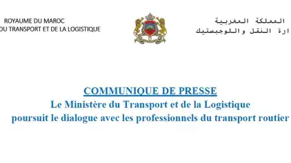 COMMUNIQUE DE PRESSE : Le Ministère du Transport et de la Logistique poursuit le dialogue avec les professionnels du transport routier