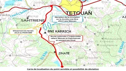 Déviation localisée de la circulation routière sur la route nationale n°2 au niveau de la commune Ben Karrich