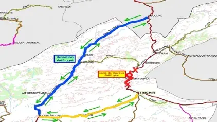 Interruption temporaire de la circulation sur la route régionale n° 703 reliant Imilchil et Tinghir