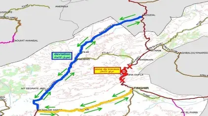 Communiqué de presse relatif à l’interruption temporaire de la circulation sur la route régionale n° 703 reliant Imilchil et Tinghir