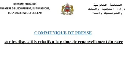 Communiqué de presse sur les dispositifs relatifs à la prime de renouvellement du parc