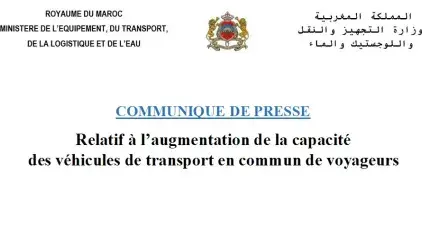 Communiqué de presse relatif à l’augmentation de la capacité des véhicules de transport en commun de voyageurs