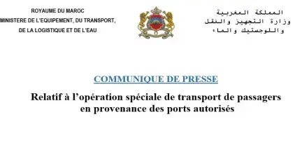 Communiqué de presse relatif à l’opération spéciale de transport de passagers en provenance des ports autorisé