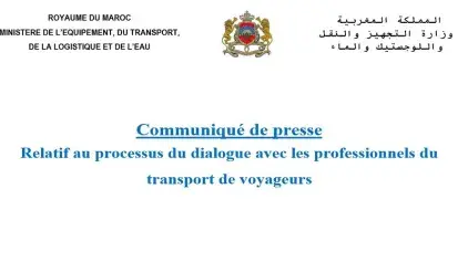 Communiqué de presse Relatif au processus du dialogue avec les professionnels du transport de voyageurs