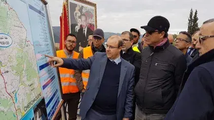 Lancement des travaux de dédoublement de la RN2  entre Zinat et Douar Achekrad et visite du barrage  Oued Martil dans la Province de Tétouan