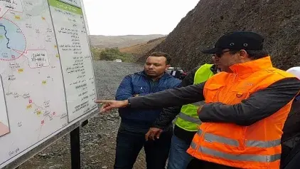 Visite de M. AMARA aux chantiers des travaux  de modernisation et d’amélioration du niveau de service de la RN9 entre Ouarzazate et Marrakech