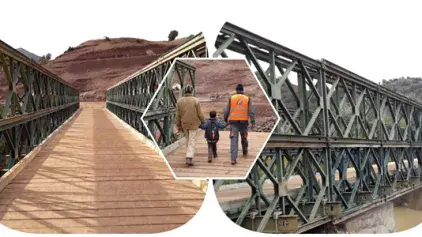 Montage d’un nouveau pont métallique sur Oued Laabid route régionale 306 reliant Ouaouizeght à Tagleft Province d’Azilal